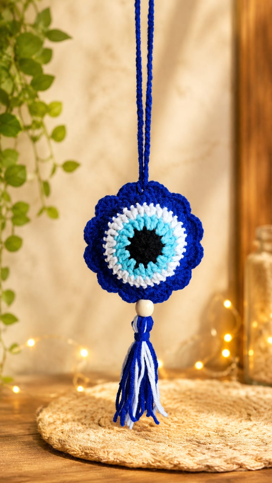 Crochet Evil Eye Car Hanging