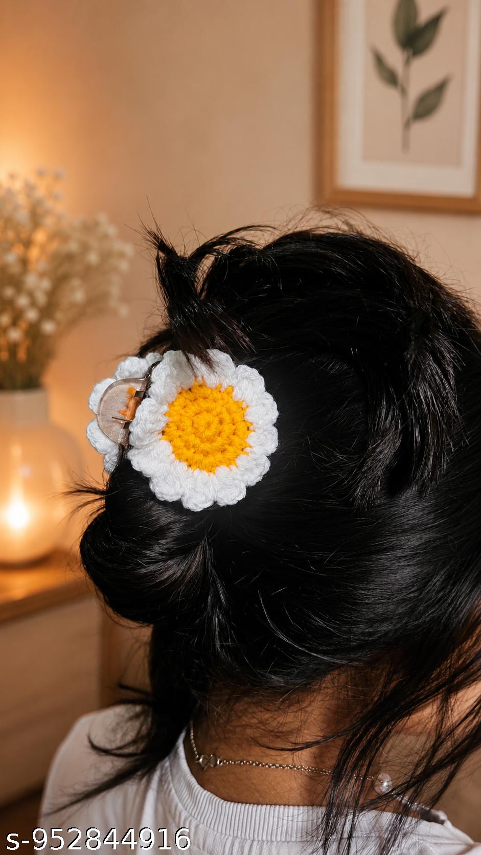Daisy Crochet Hair Clutch
